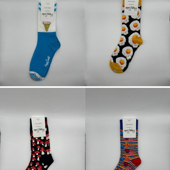 Happy Socks Accessories - 4 Pairs Happy Socks Size Medium Unisex NWT